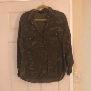 Camo boyfriend fit button down